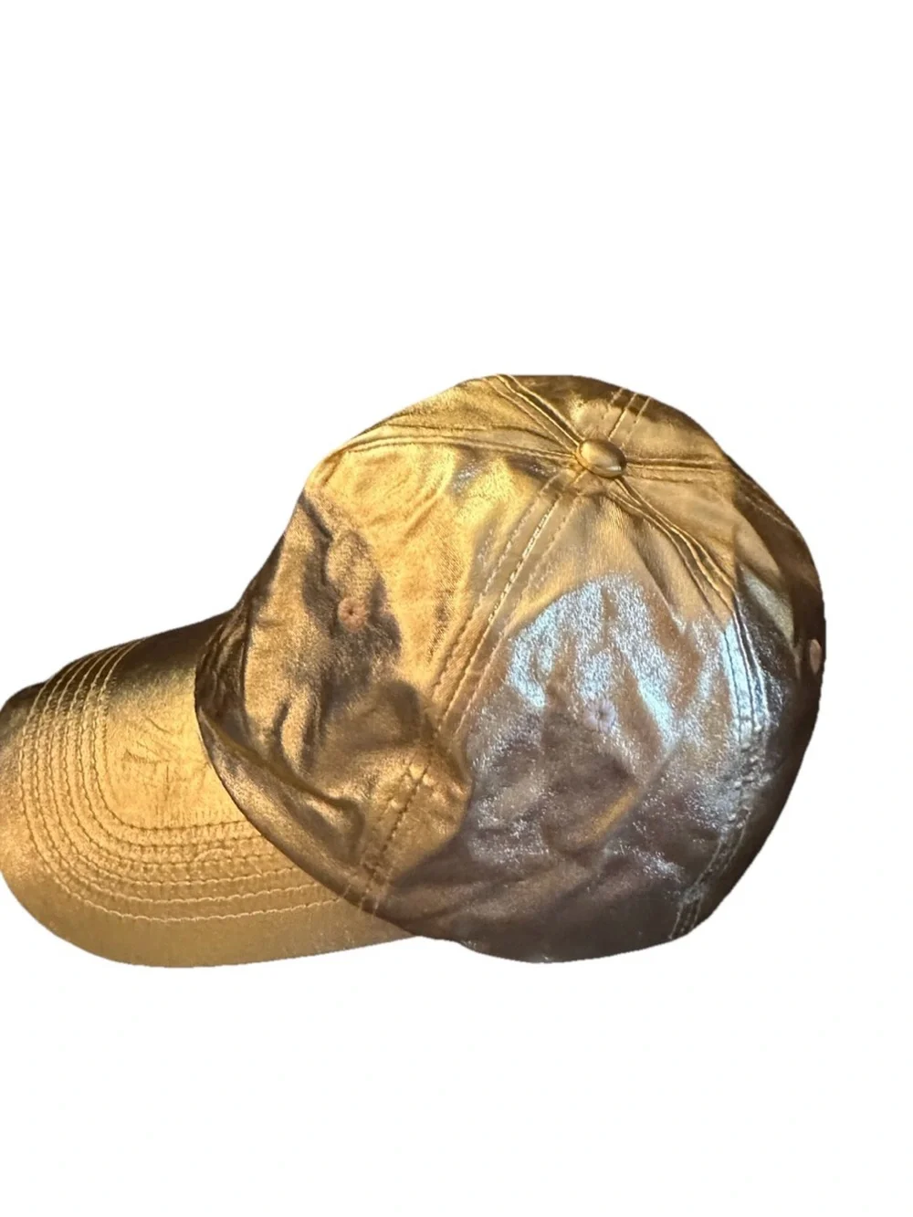 Gold Metallic Baseball Cap with Adjustable Closure ~ Unisex
